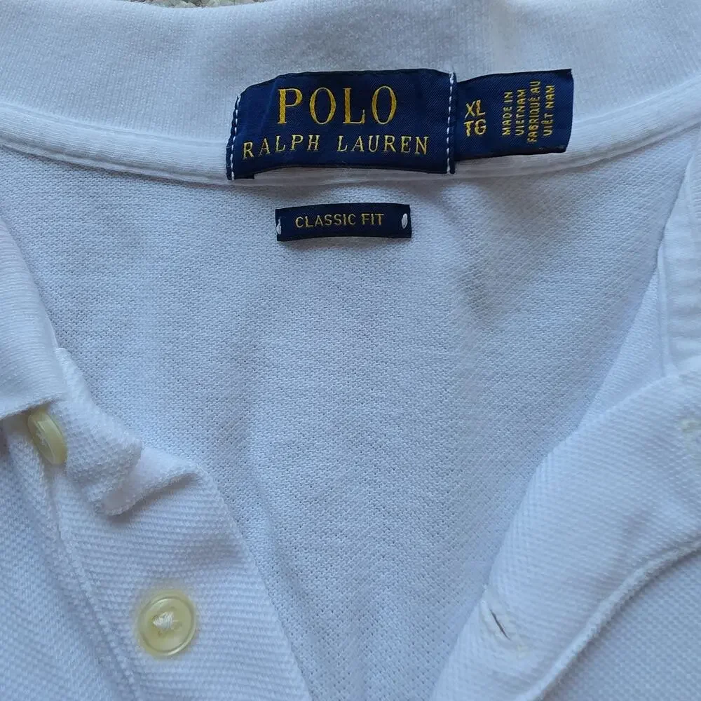 Polo Ralph Lauren Polo Shirt - Men's XL - Red Pink White Gradient Basic Logo Tee